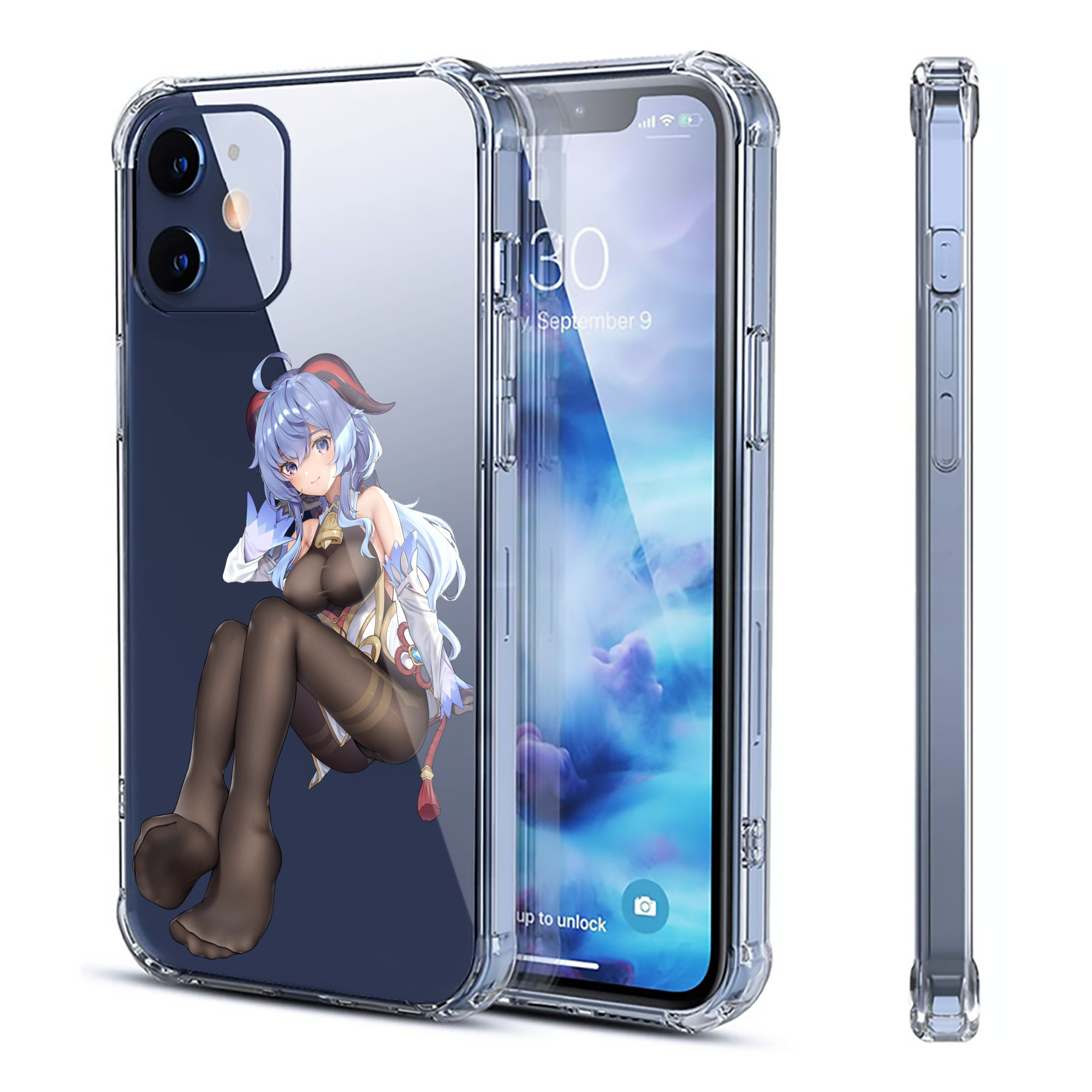 げんし神 甘雨 かんう genshin Ganyu 【iPhone 12シリーズ対応】透明スマホケース（クリアソフトケース）